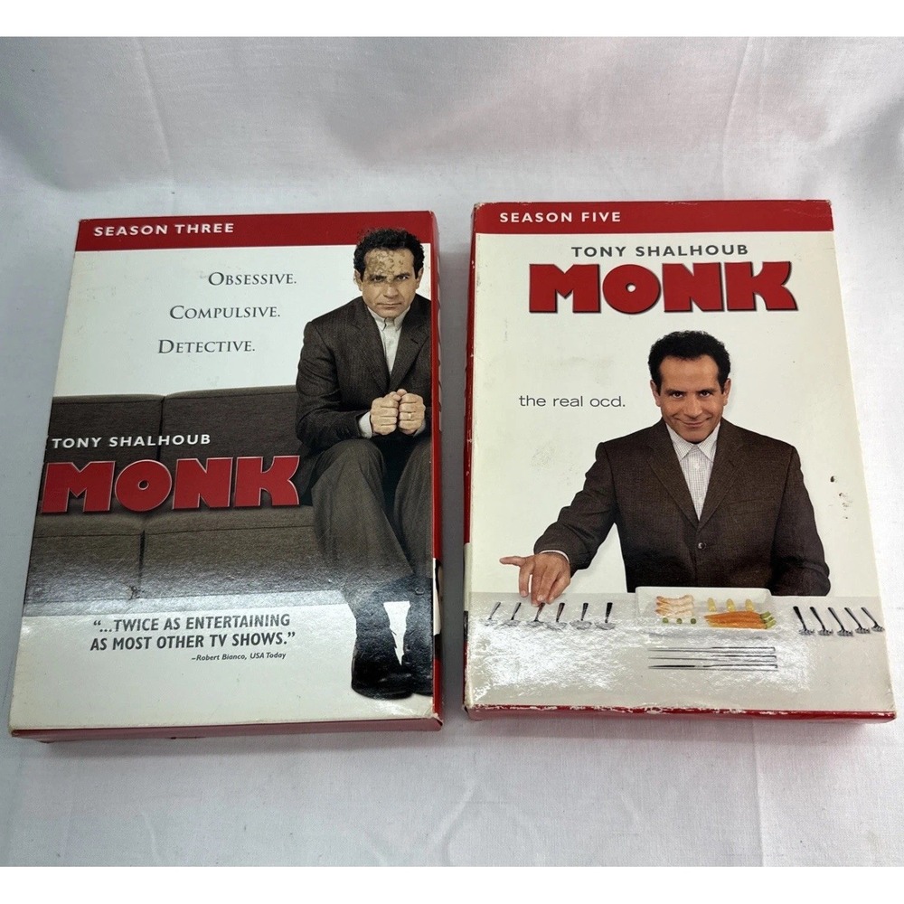 Monk DVD Seasons 3 and 5 Lot Complete Sets Tony Shalhoub TV Series